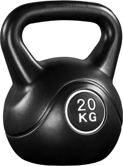Yaheetech 20kg Kettlebell HDPE-beschichtet Kettlebells für Home Gym Fitness Workout Bodybuilding Gewichtheben Schwarz