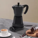 POTYYH Espressokocher, 300ml Espressokanne 480W Elektrische Kaffeemaschine Kaffeekanne 6 Tassen Mokkakanne mit Basis für Hausgebrauch, Büros, Cafés