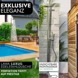 lawa living and lifestyle Gartendusche Edelstahl silber