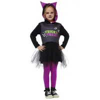 Rubies Süßes Kätzchen-Kostüm für Mädchen, Kleid mit Kapuze und Strümpfen, offiziell für Halloween, Karneval, Geburtstag und Partys