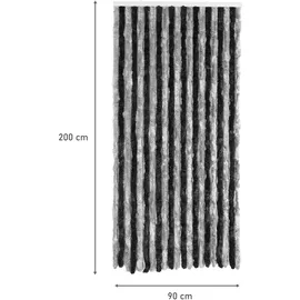 Lemodo Flauschvorhang 90x200cm anthrazit-schwarz, Fliegenschutz, Türvorhang Wohnwagen