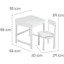 roba Kinderschreibtisch Schulpult 55 x 58 x 49 cm lackiert weiß
