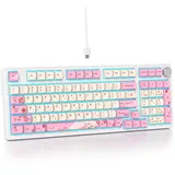 SbocKeeb 96% Cremig Mechanische Gaming Tastatur mit Ziffernblock, RGB-mechanische Full Tastatur, Hot-Swap-fähige, verkabelte Tastatur, amerikanische QWERTY-Tastatur für Gamer im Büro 98 Yinhua
