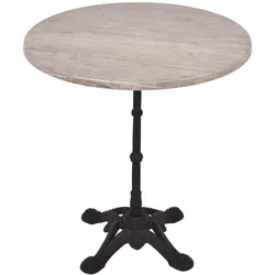 Bistrotisch Set Washington Pine 70cm Tischgestell Gusseisen schwarz Garten Tisch