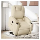 vidaXL Relaxsessel mit Aufstehhilfe Elektrisch Creme Stoff