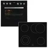 Exquisit EHE157-UBZ-020 Herdset mit Glaskeramikkochfeld