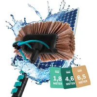 VONROC Waschbürste Teleskop 6,50m Schwarz