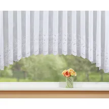 Stickereien Plauen Gardine STICKEREIEN PLAUEN "Alena" Gr. 11, weiß, B:600cm H:125cm, Polyester, Gardinen, Gardine, veredelt mit echter Plauener Spitze Stickerei
