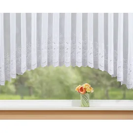 Stickereien Plauen Gardine STICKEREIEN PLAUEN "Alena" Gr. 11, weiß, B:600cm H:125cm, Polyester, Gardinen, Gardine, veredelt mit echter Plauener Spitze Stickerei