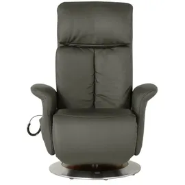 HIMOLLA Sessel 7418 Leder 81 x 111 x 95 cm Grau elektrisch mit Massagefunktion