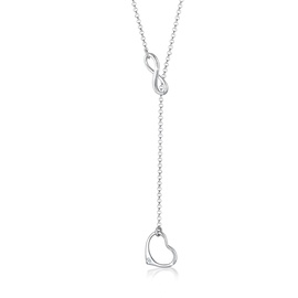 Elli DIAMONDS Halskette Y-Kette Herz Infinity Diamant (0.015ct)