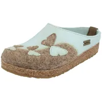 Haflinger Damen Hausschuh Wollfilz Pantoffel Schmetterling Grizzly Mariposa 731095, Größe:39 EU, Farbe:Mehrfarbig - 39