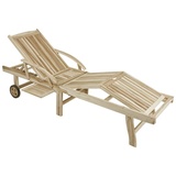 Gravidus Sonnenliege JAVA klappbar Teak Liege Garten Ablageboard