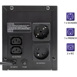 Qoltec Zasilacz awaryjny UPS Monolith 1200VA 720W (1200 VA, 720 W, Line-Interaktiv USV), USV