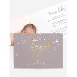 Einladungskarten Taufe selbst gestalten mit Spruch und Fotos im Onlinedesigner bei Meine-Kartenmanufaktur.de