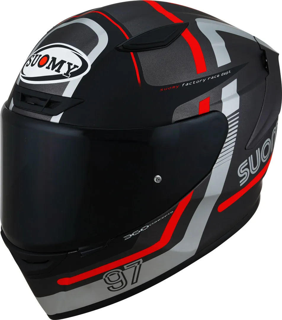 Suomy Track-1 Ninety Seven 2023 Helm, zwart-rood, S Voorman