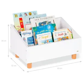 Pinolino Kinderbücherregal Ando 2 Fächer Buche lackiert weiß