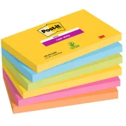 POST-IT Haftnotizblock 6x90BL 127x76mm 6556SR SuperSticky