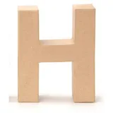 Glorex  6 2029 108 Papp Buchstabe H Buchstabe aus brauner Pappe ca. 17,5 X 5,5 cm groß zum bemalen und bekleben für Serviettentechnik und Décopatch ideal als Dekoration
