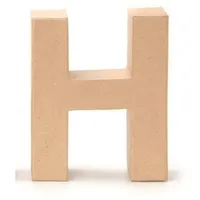Glorex  6 2029 108 Papp Buchstabe H Buchstabe aus brauner Pappe ca. 17,5 X 5,5 cm groß zum bemalen und bekleben für Serviettentechnik und Décopatch ideal als Dekoration