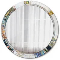 Tulup Spiegel, Perlmutt, Glas, Rund, 90x90x0.4 cm, Spiegel, Wandspiegel