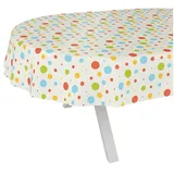 ANRO Wachstuch-Tischdecke abwaschbar Oval 180 x 140 cm Bunt