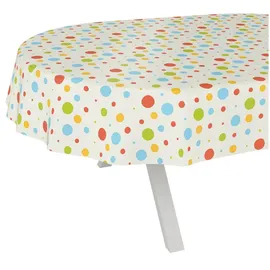 ANRO Wachstuch-Tischdecke abwaschbar Oval 180 x 140 cm Bunt