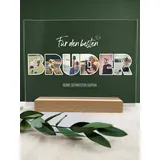 Bruder Geschenk Acryltafel Foto Geschenk - Personalisierte Geschenke, Familien Geschenk, persönliches Geschenk, Fotoalbum aus Glas, Fotogeschenke, Eigenes Foto, die schönsten Bruder Geschenke
