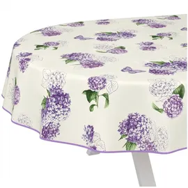 ANRO Wachstuchtischdecke abwaschbar Oval 200 x 140 cm Lila