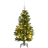 vidaXL Künstlicher Weihnachtsbaum Klappbar 150 LEDs & Kugeln 150 cm