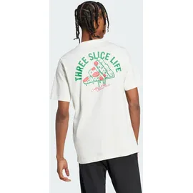 adidas Lounge Pizza Graphic Kurzarm-T-Shirt Off White XS