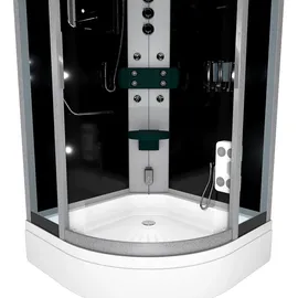 SeniorBad AcquaVapore Duschkabine Dusche D46-53T1 Komplettdusche Fertigdusche 90x90 cm - Schwarz