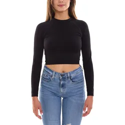 FAYN SPORTS Longsleeve Crop Top Damen Sport-Shirt nahtloses Yoga-Shirt 47005506 Schwarz - 40/42