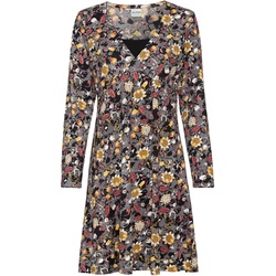Baumwoll-Mix-Kleid, Druck grau, 48