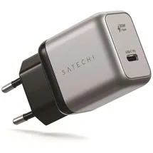 Satechi 30W USB-C GaN Wandladegerät - Schwarz/Silber