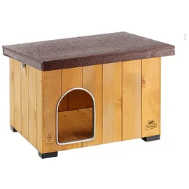 Ferplast Hundehütte Baita 50, Hundehaus aus Kiefernholz, 56x46,5x41,5cm