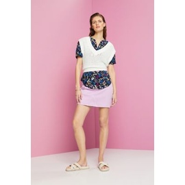 Esprit Florale Bluse mit geschlitztem Ausschnitt NAVY XS