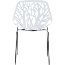 Makika Retro Stuhl Design-Stuhl - CALUNA 4er Set in Weiß