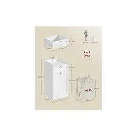 VASAGLE BBC741W01, Aufbewahrungsschrank für Badezimmer weiß