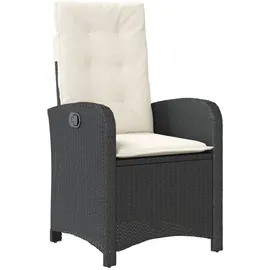vidaXL Gartensessel 58 x 58 x 0 cm schwarz mit Kissen