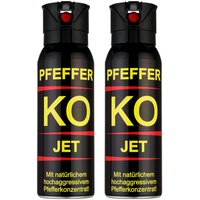 KO Pfefferspray Jet | Fog Verteidigungsspray | Abwehrspray Hundeabwehr | zur Selbstverteidigung | Sparset | Made in Germany (Jet 100 ML 2 STK)