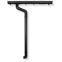 Kunststoff Dachrinnenset für Karibu Satteldachhaus Thor-anthrazit-Thor 3 mit 1x Dachausbau Set 423 A