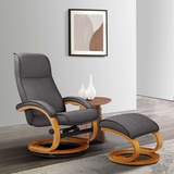 Home Affaire Relaxsessel »Paris, TV-Sessel mit Hocker und manueller Liegefunktion«, (Set, 2 St., bestehend aus Sessel und Hocker), Set (Sessel und Hocker), Dreh- und Kippfunktion, grau
