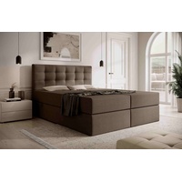 FURNIX Polsterbett mit Bettkasten SLIMI 160x200 Boxspringbett Kopfteil IN24 Braun