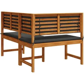 vidaXL Gartenstuhl mit Kissen 140 x 100 x 91 cm braun 4 St.