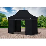 Faltpavillon Faltzelt Pavillon 3x2 Schwarz Gartenzelt Klappzelt Wasserdicht