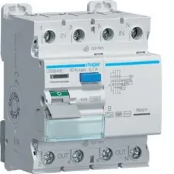 Hager CEB640E Fehlerstromschutzschalter 4 polig 10kA 40A 100mA Typ B.Allstromsensitiver Fehlerstrom-Schutzschalter (FI, RCCB) nach DIN EN 61008-1