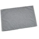 Chickwin Badvorleger Badematte, Rhombus Frottee Frottier Duschvorleger Badteppich Weich Saugfähig Waschbar und Flegeleicht Fußtuch (50x120cm,Grau)