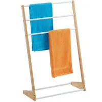 Relaxdays Handtuchhalter stehend, 3 Handtuchstangen, Bad, Schlafzimmer, HBT: 98