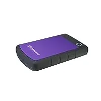 Transcend TS1TSJ25H3P 1TB portable, externe Festplatte (HDD) in purple (lila) mit Backup-Funktion (Datensicherung per Knopfdruck) und Schutzhülle, stoßfest, robust, Plug und Play